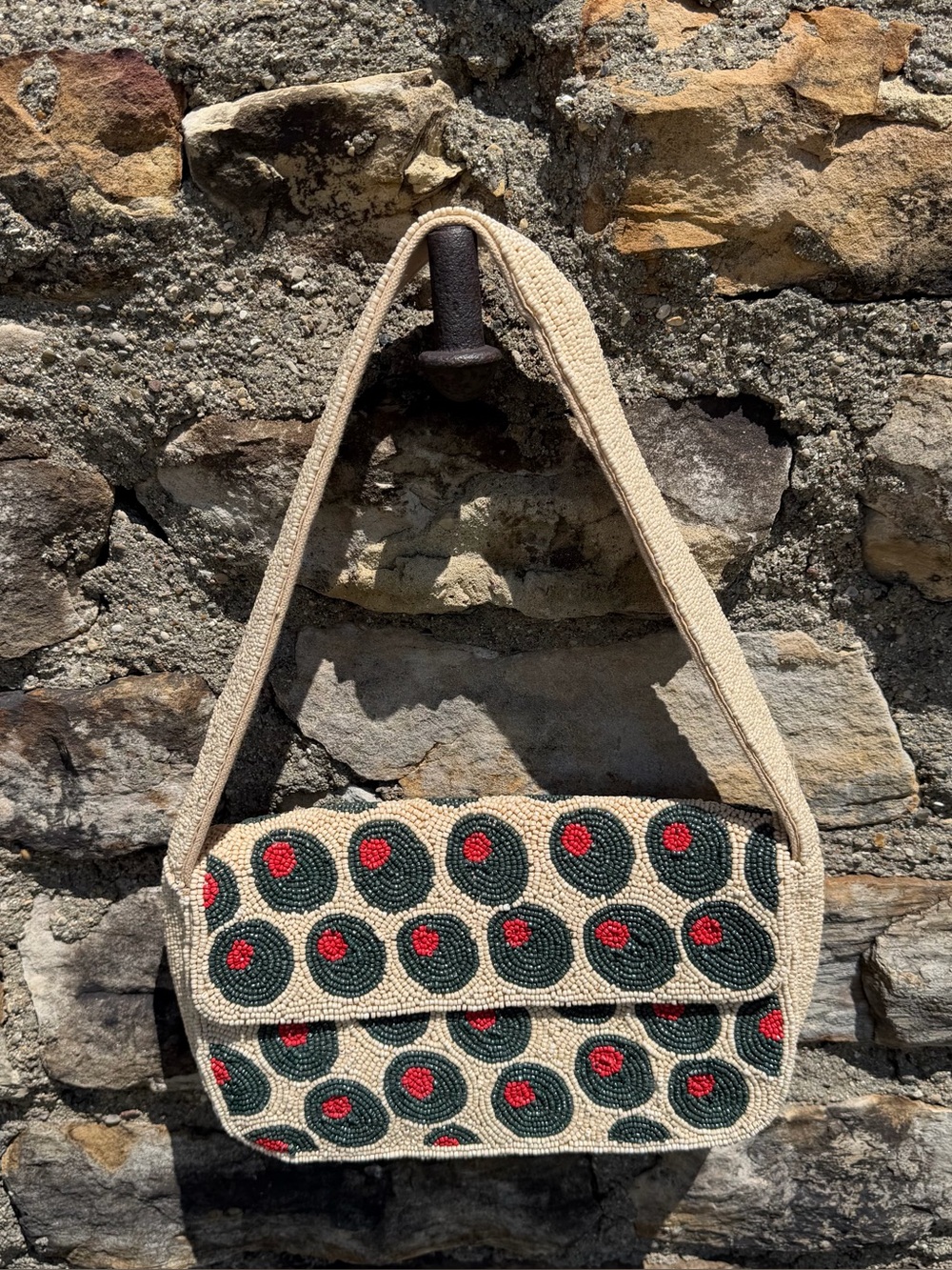 Brand New Viral Beaded Purse Green Olive print
